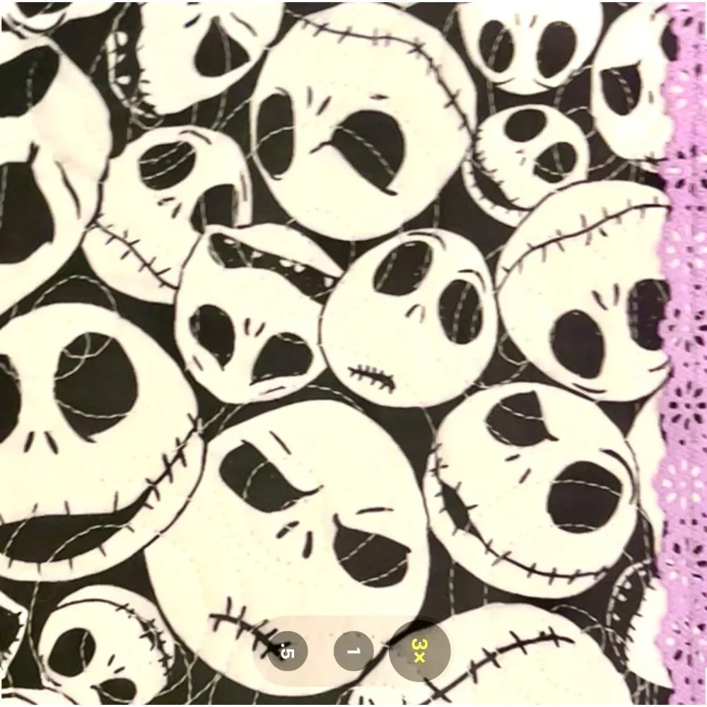 Jack Skellington Nightmare Before Christmas Quilted Makeup Bag Pouch Case Tote